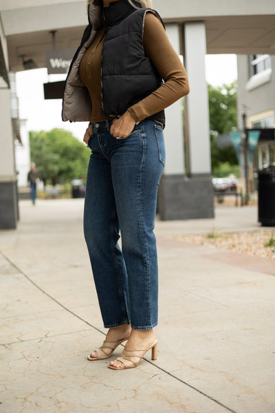 Women's premium slim straight denim