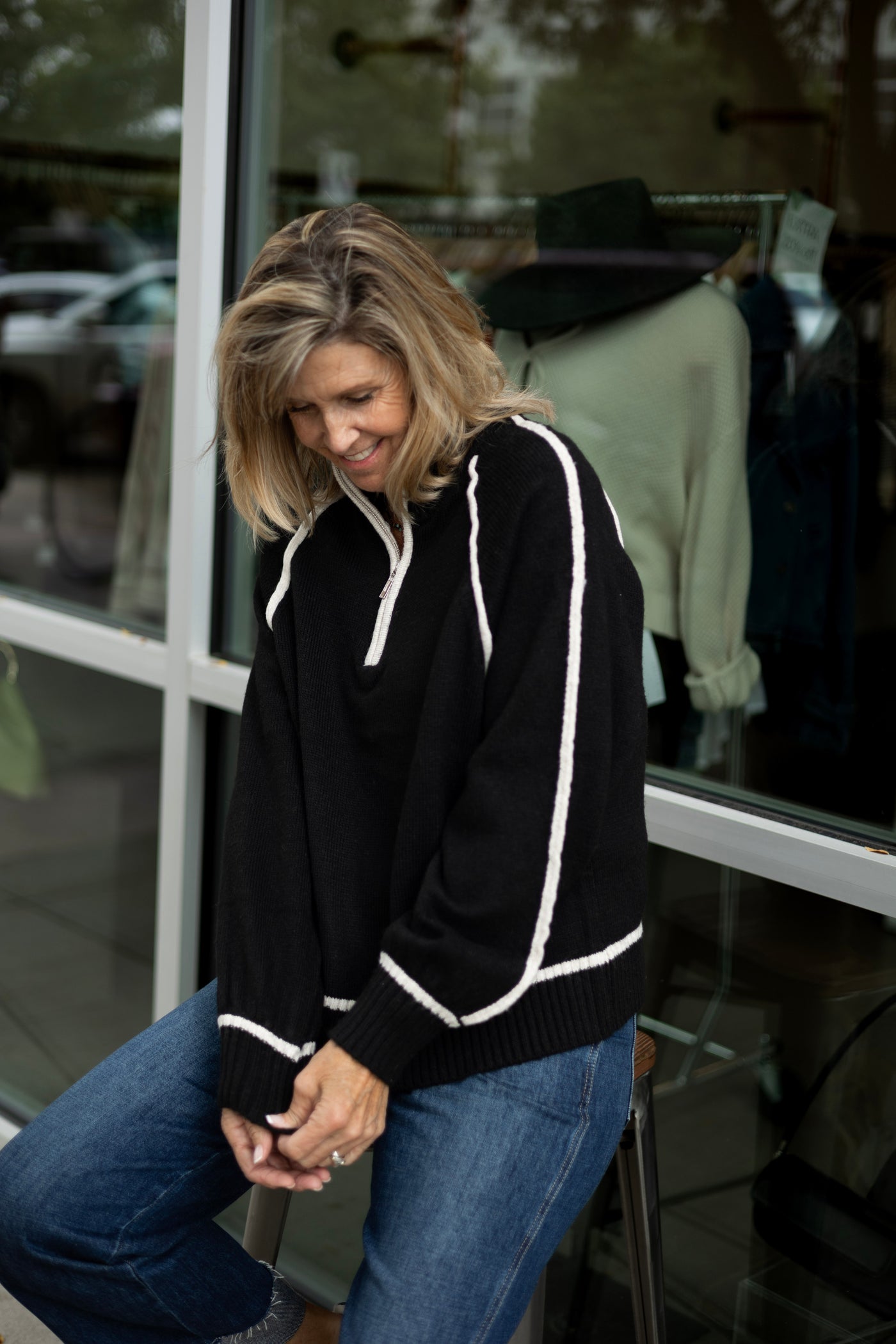Quarter zip up sweater