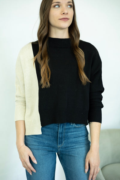 Color block sweater for women