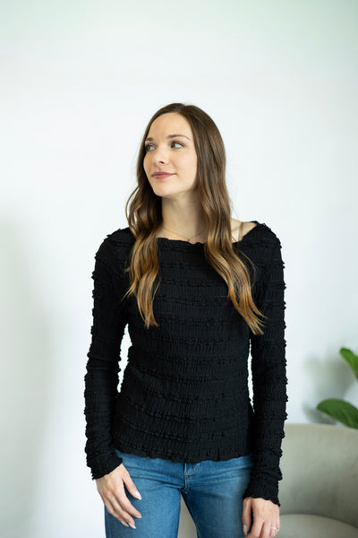 Long Sleeve Layered Ruffle Lace Top