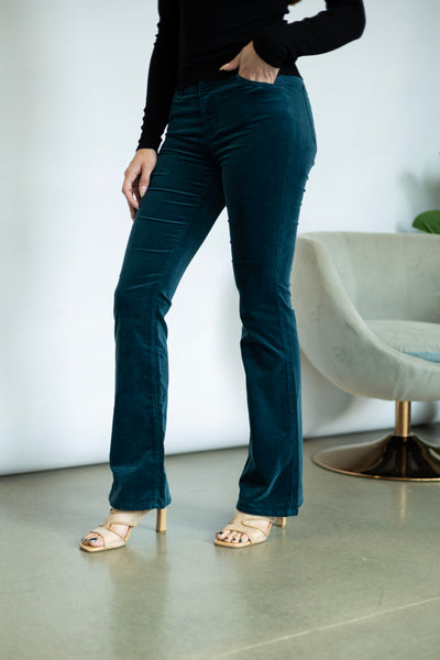 Blue, Velvet, boot cut jeans