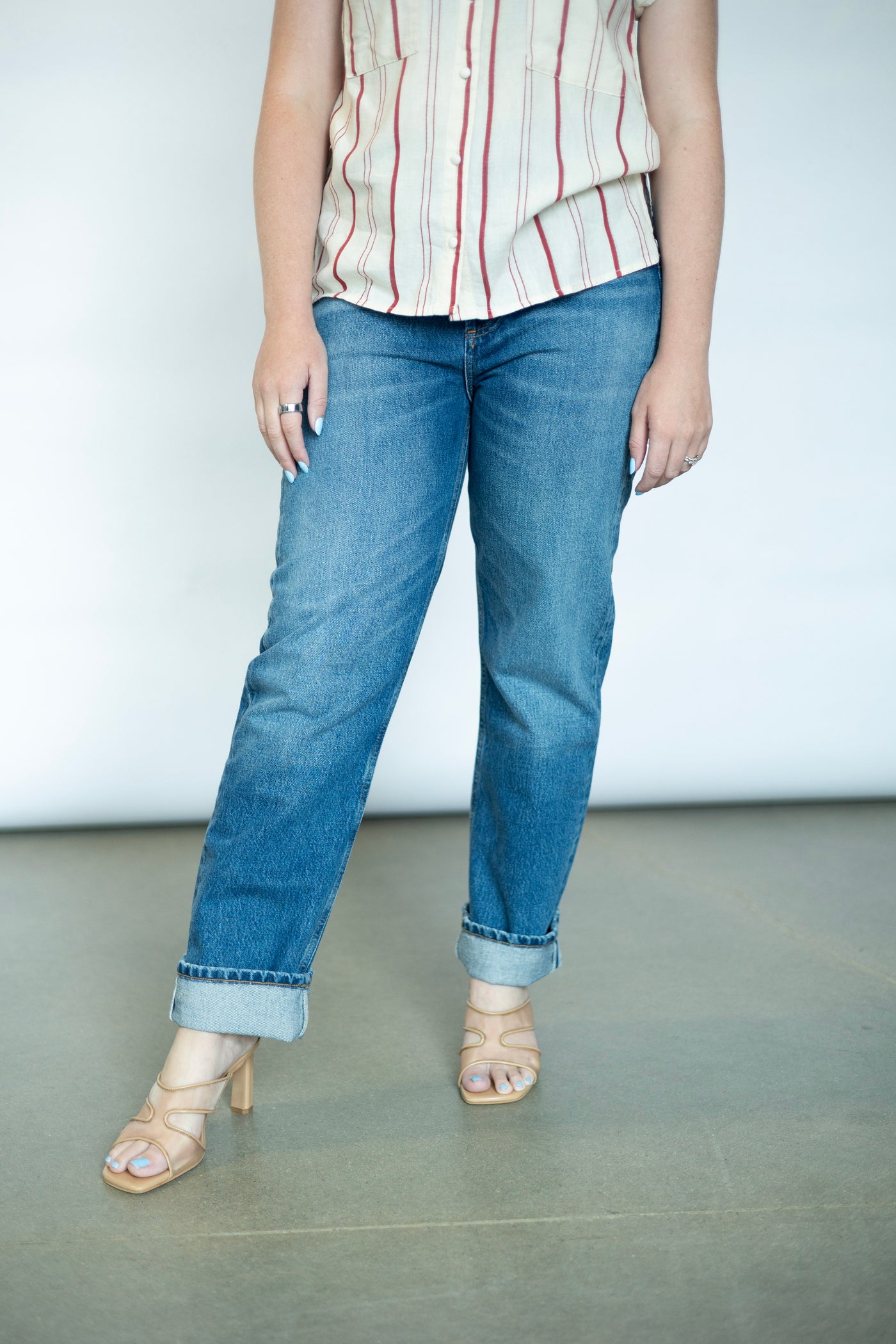 Women's premium denim straight jeans