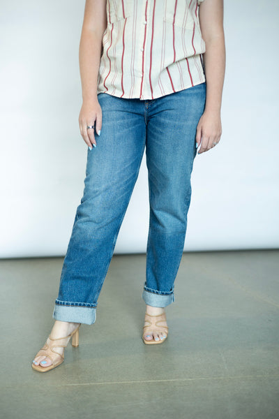 Women's premium denim straight jeans