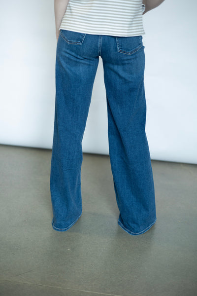 Long inseam dark wash jeans