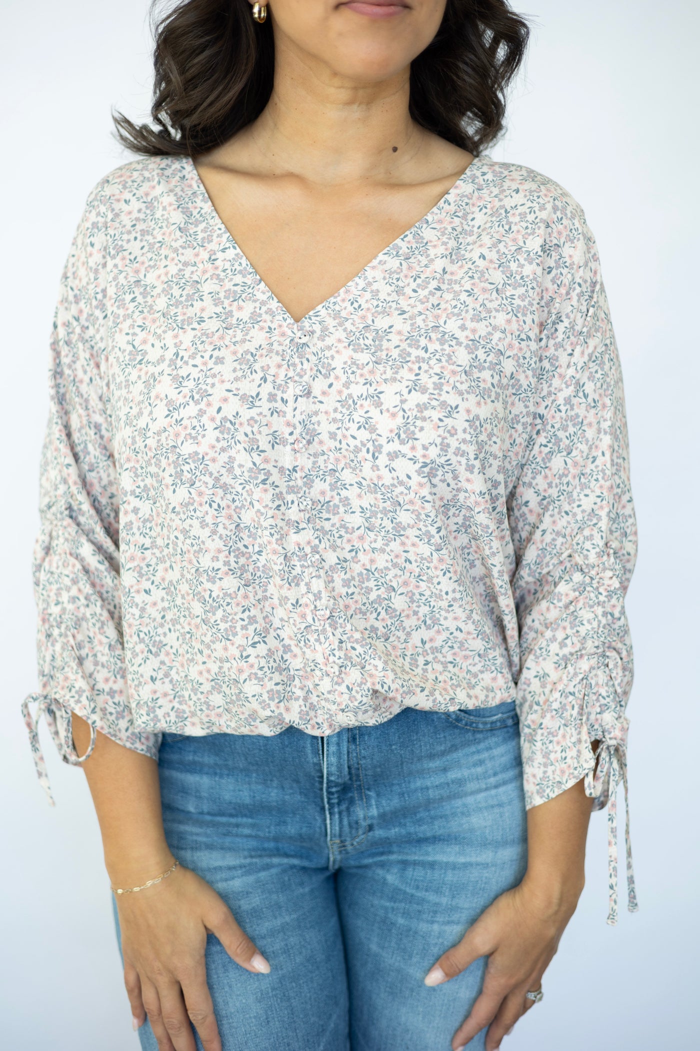 Floral 3/4 sleeve blouse