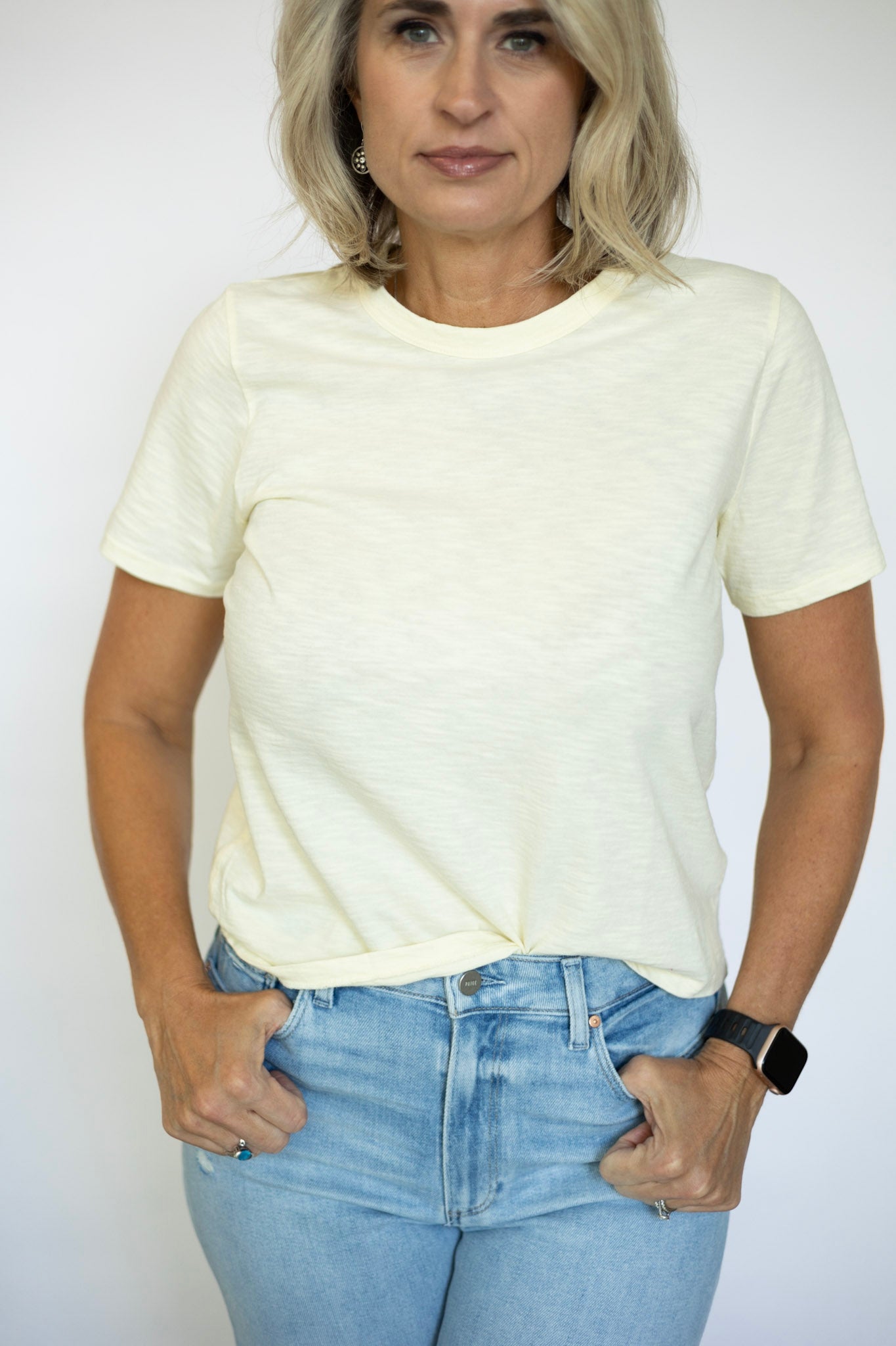 Butter yellow women's tee shirt