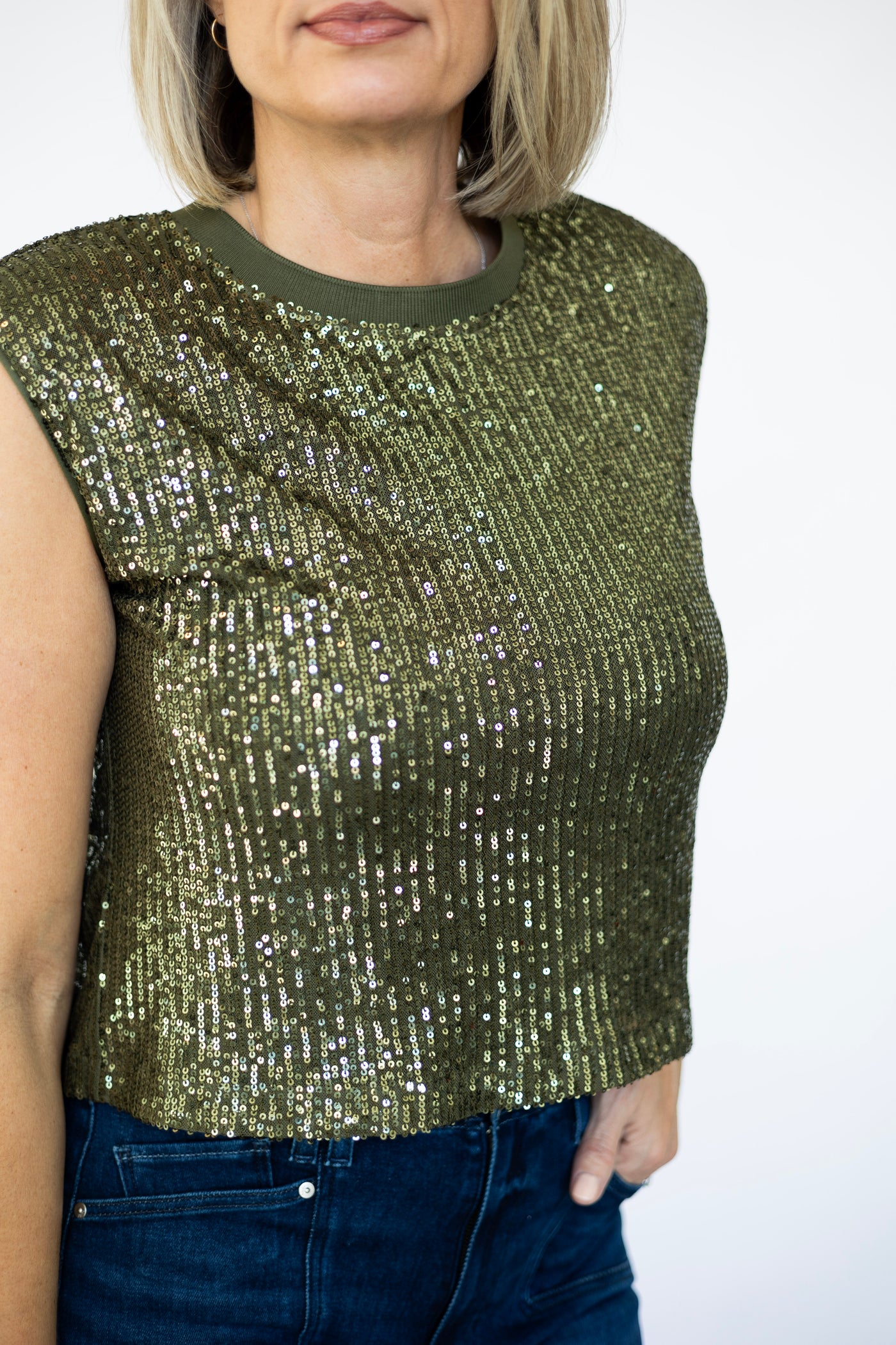 Sequin Bubble Muscle Tank