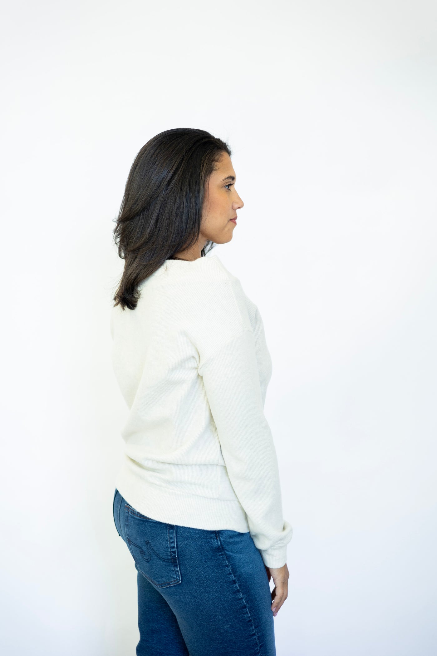 Long Sleeve Unbalanced Off-Shoulder Top