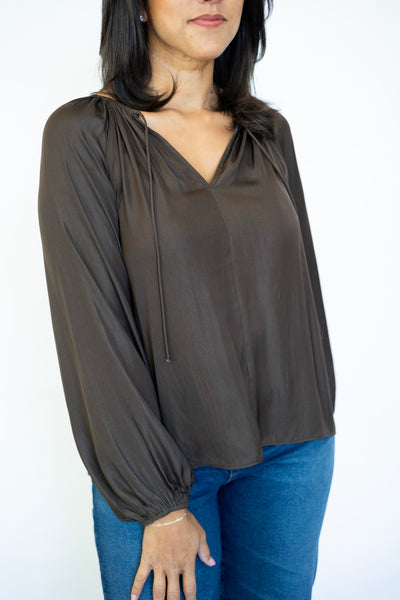 Solid Satin Blouse