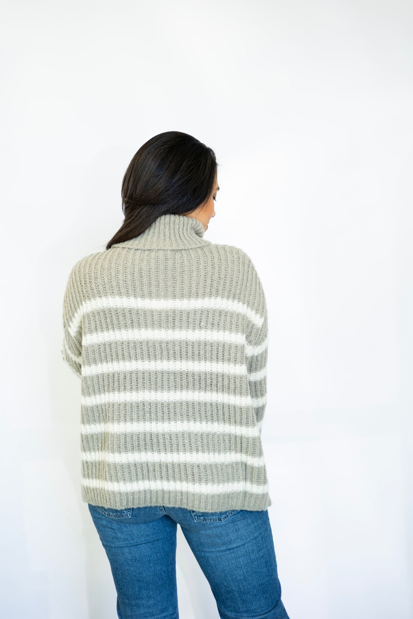 Aki Turtleneck Striped Sweater