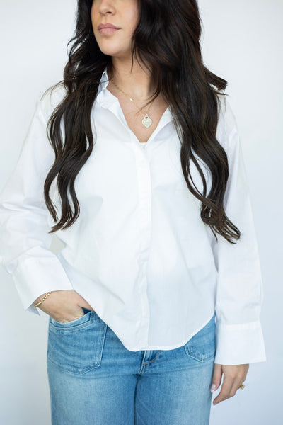 Classic white button down for women