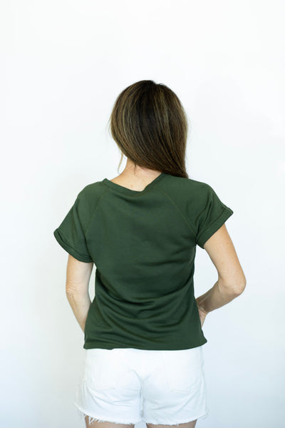 Thick green tee shirt for women