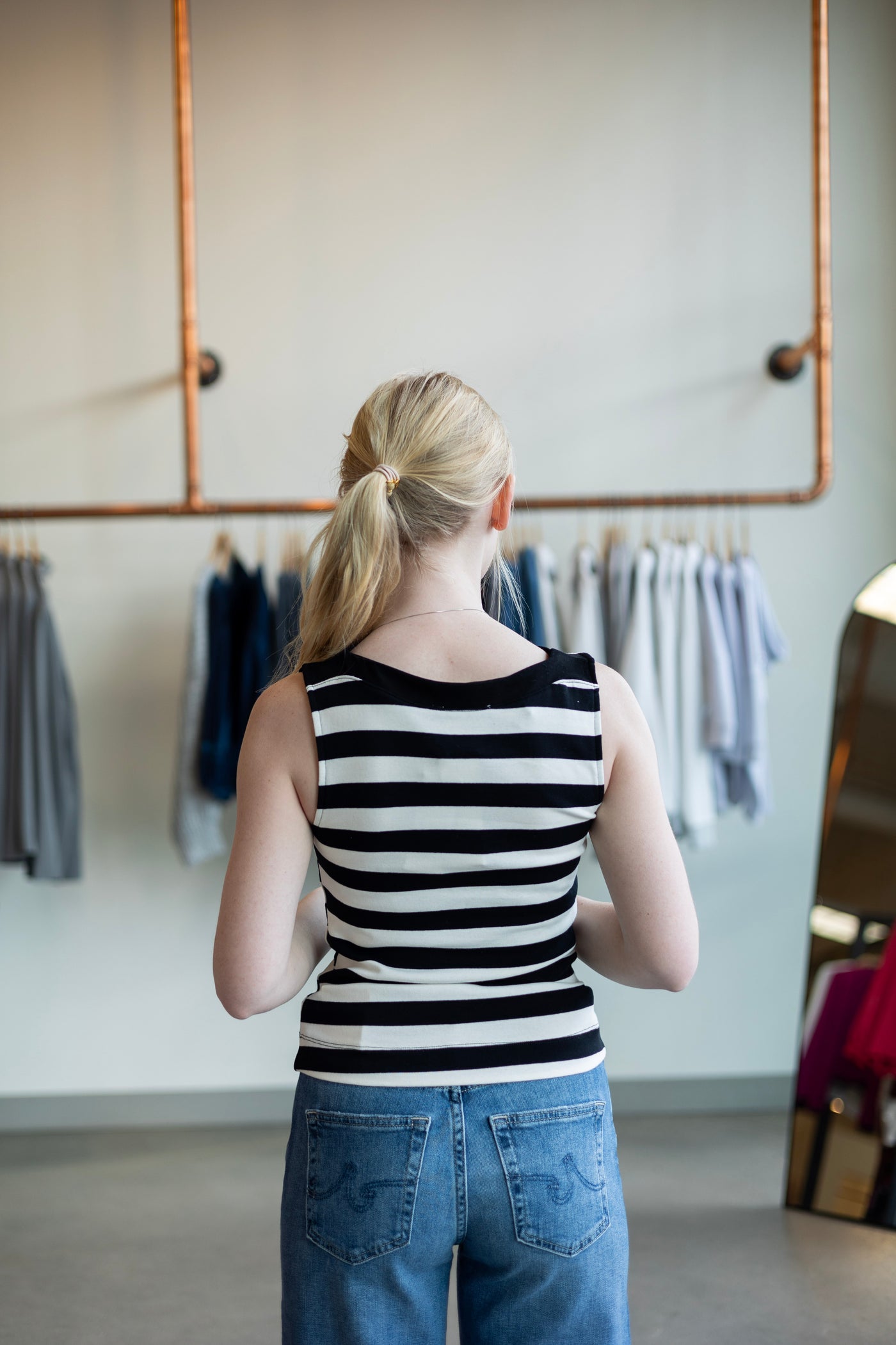 Sure Thing Stripe Boat Neck Tank