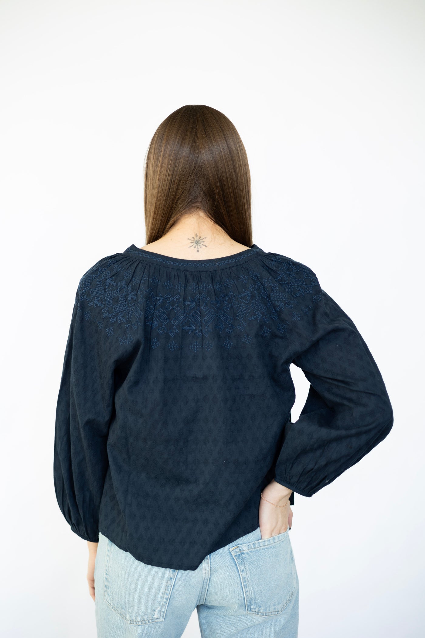 Women's navy blue blouse