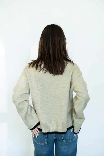 Contrast trim sweater