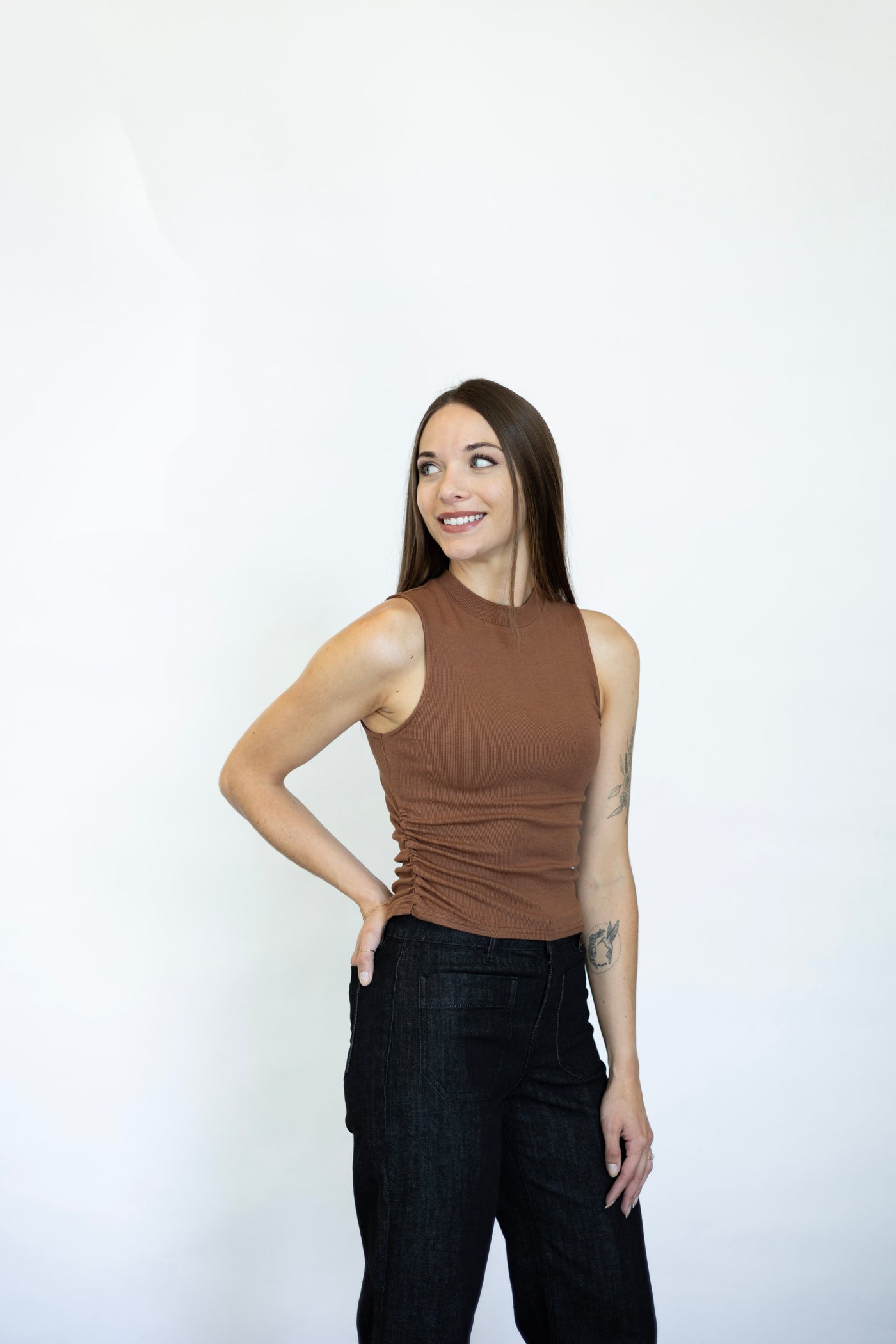 Mock neck tank for fall
