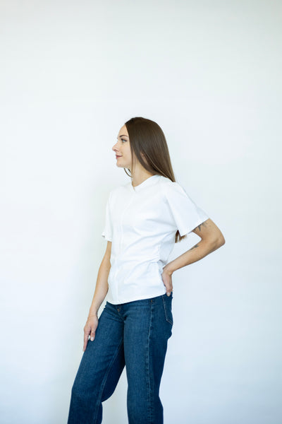 Women's elevated basic white tee