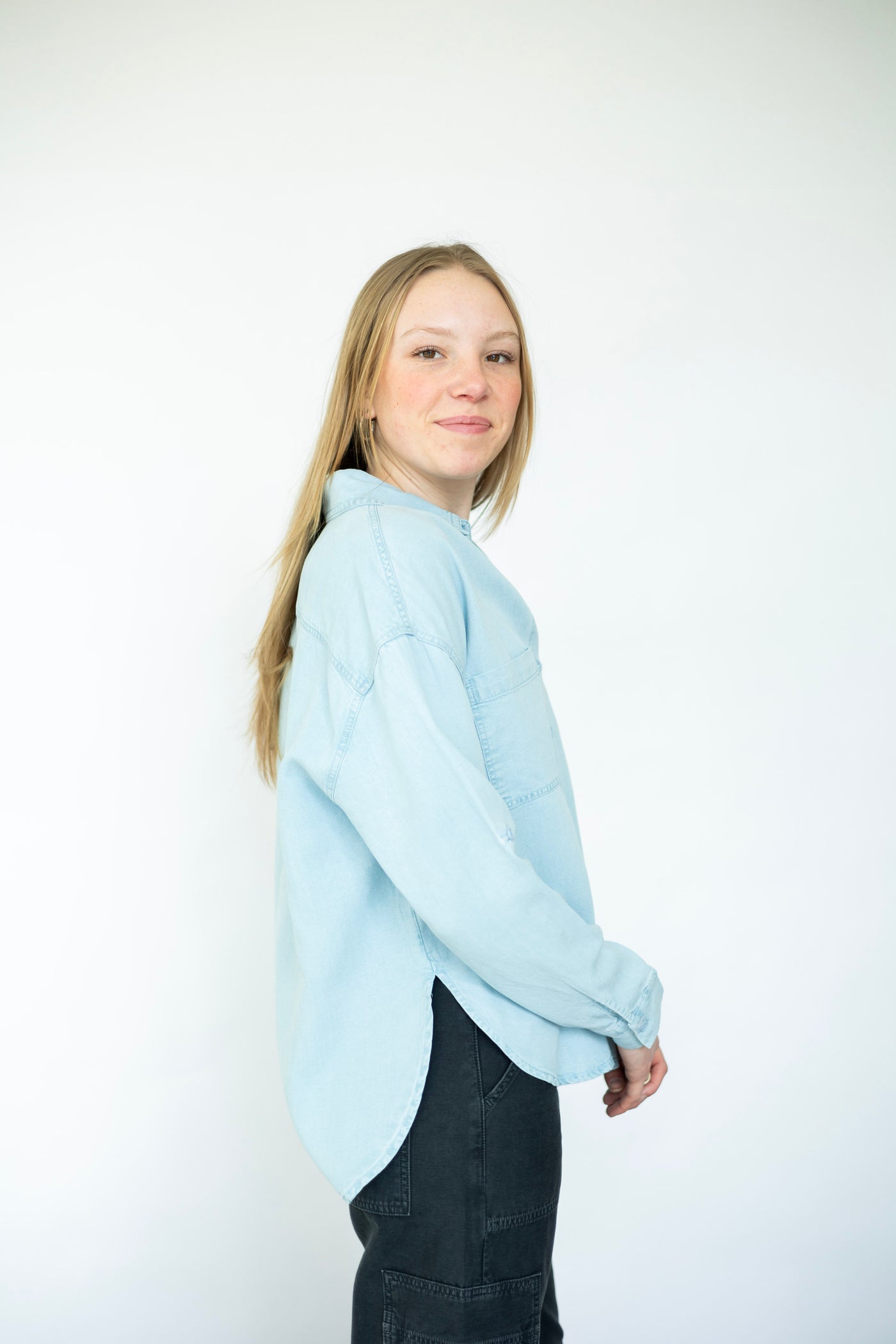 Classic women's denim button down