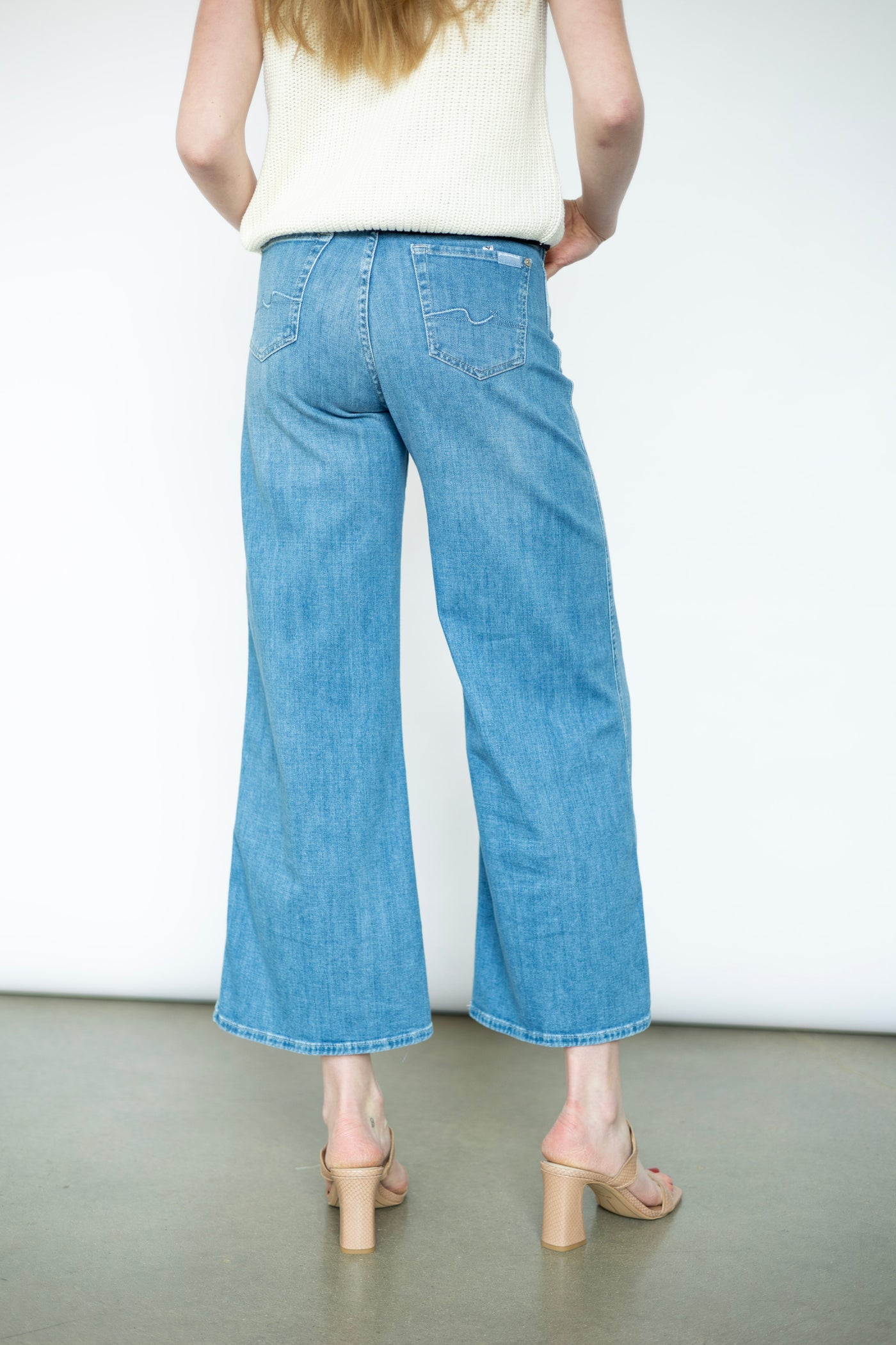 Stretchy, wide leg jeans