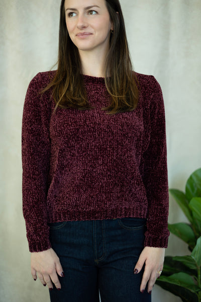 Fuzzy burgundy sweater 