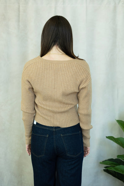 Ribbed tan cardigan
