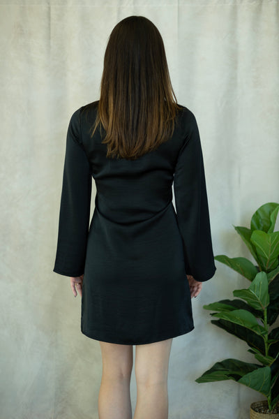 Classy cowl neck black dress