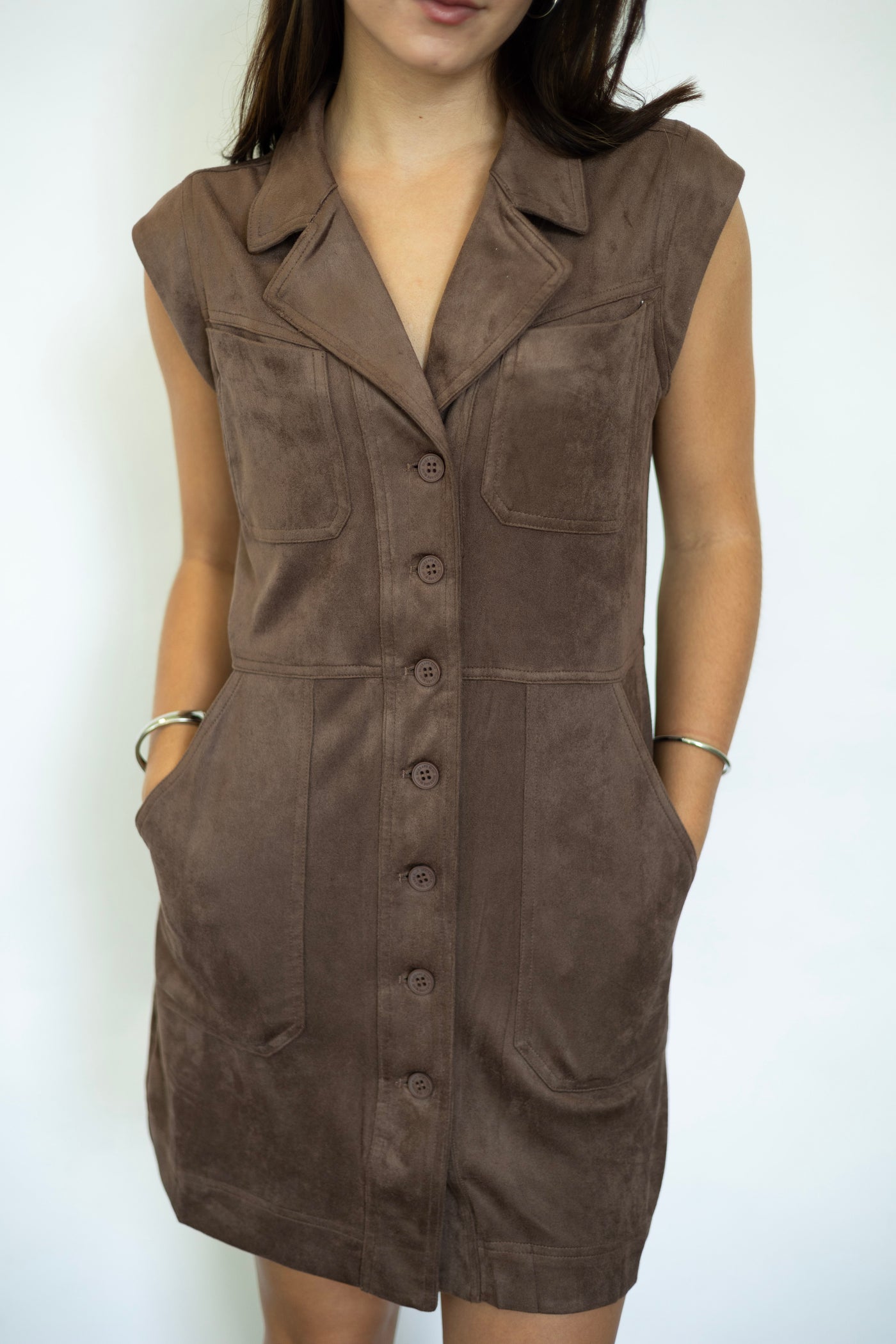 Suede tank dress