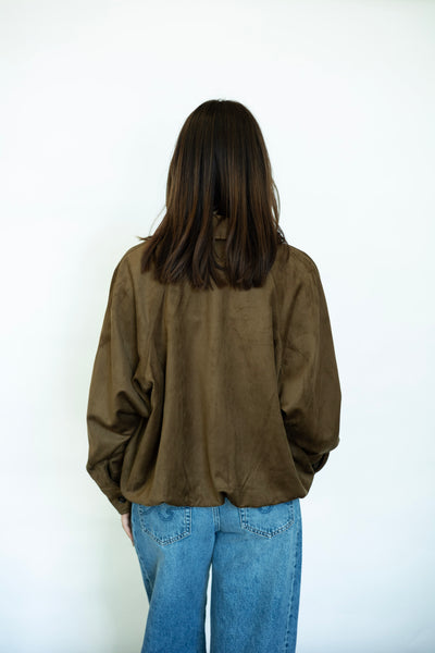 Suede bomber jacket
