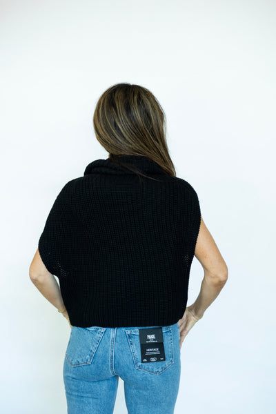 Sleeveless turtleneck sweater