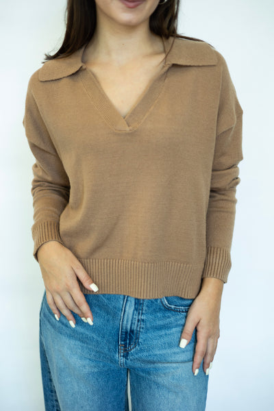 Casual collared light sweater
