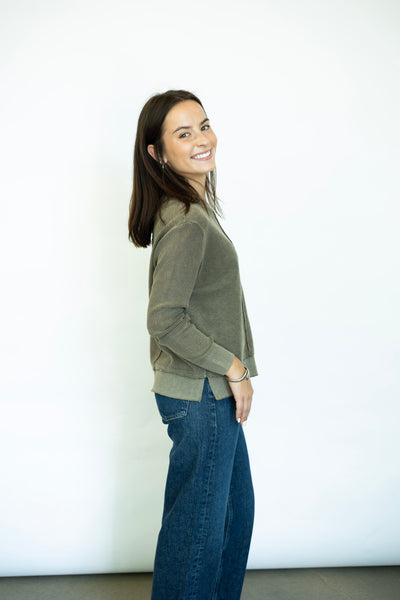 Textured long sleeve tee