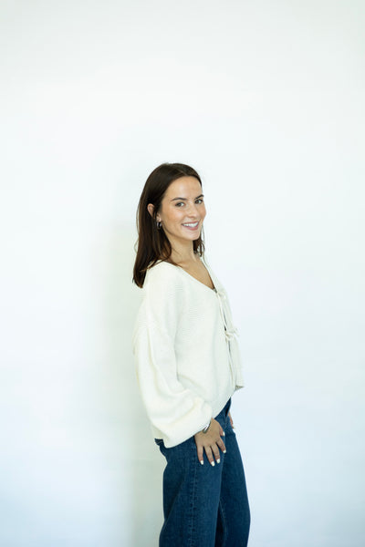 Cute front tie sweater 