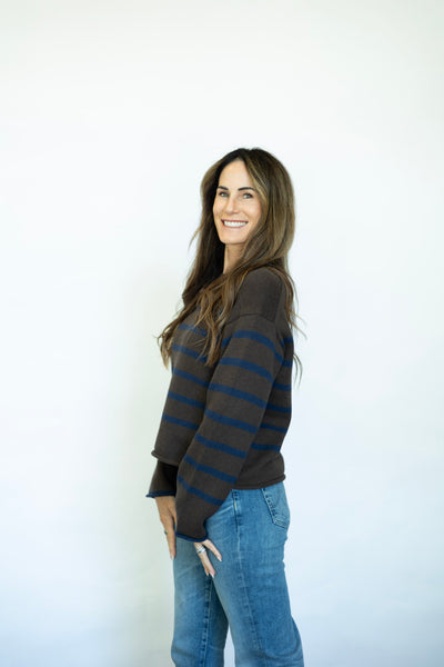 Lucia Striped Crewneck