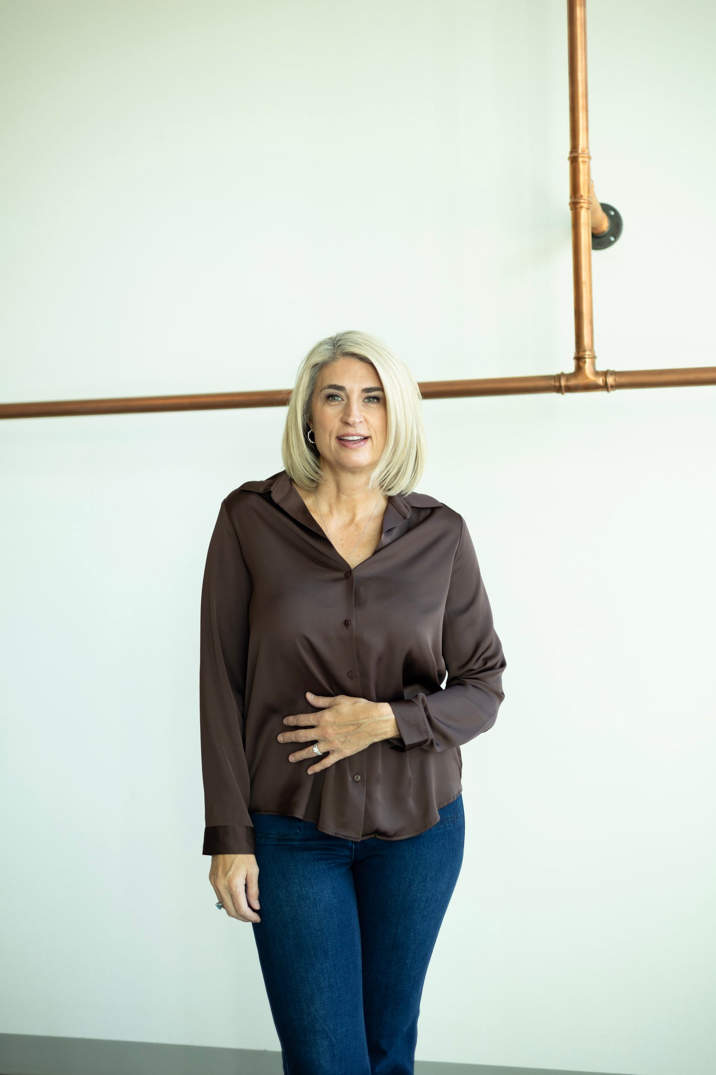 Recycled Button Down Blouse