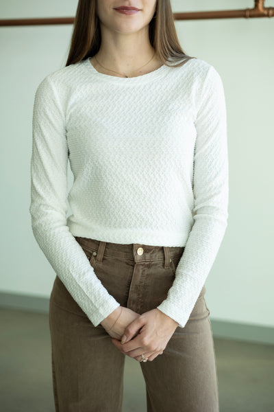 L/S Crew Lace Tee
