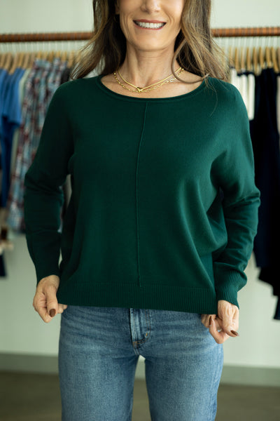 Lightweight, dark green sweater