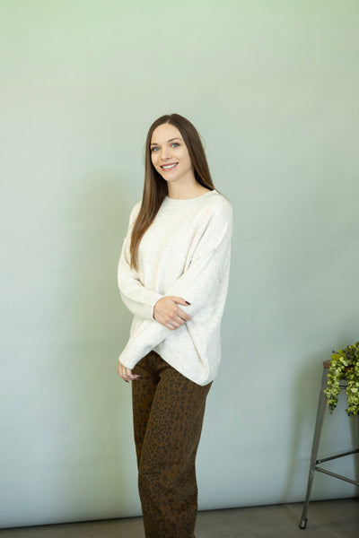 Light cream sweater for women