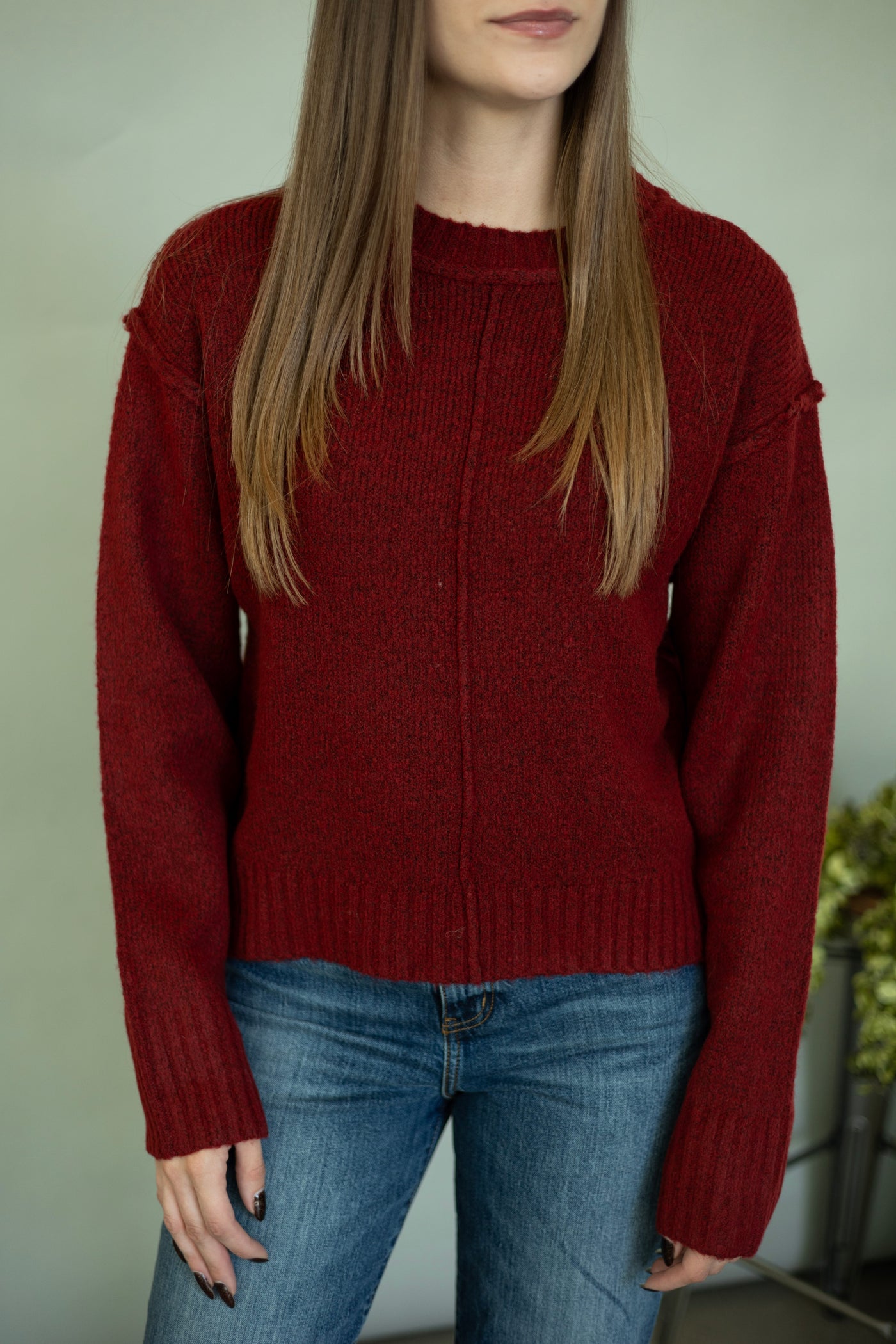 Classic red sweater for women