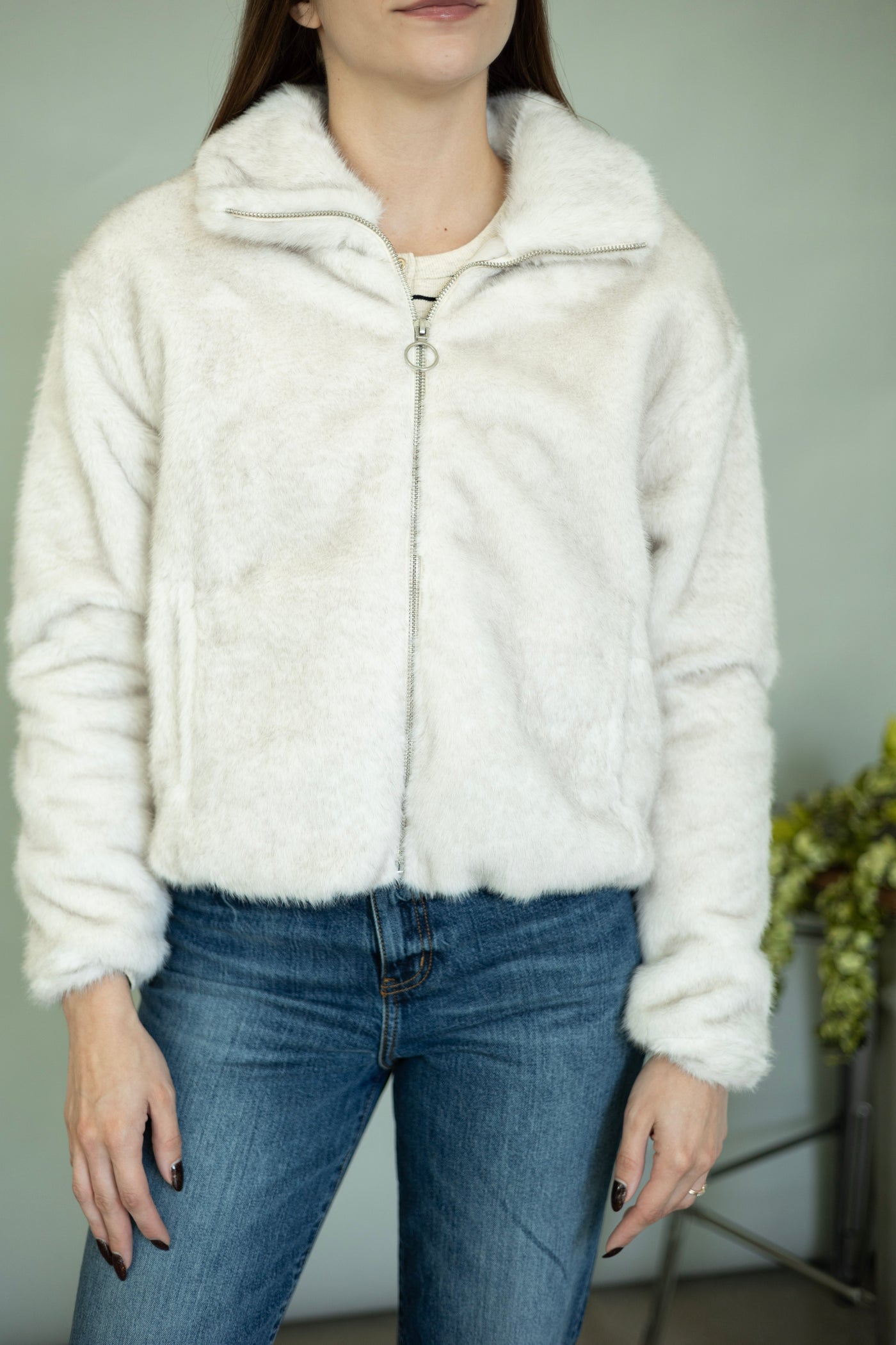 Faux fur jacket for women