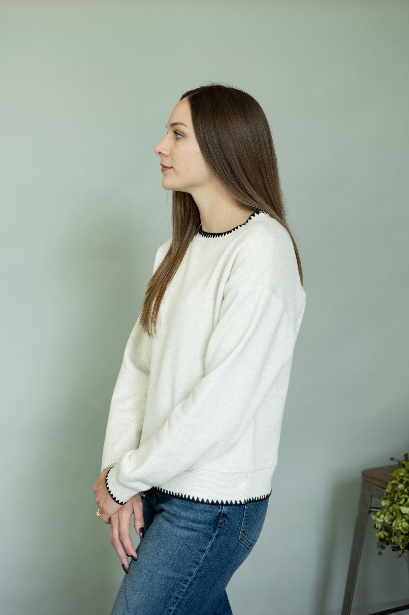 Elevated crew neck sweater for women
