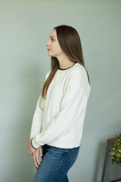 Elevated crew neck sweater for women