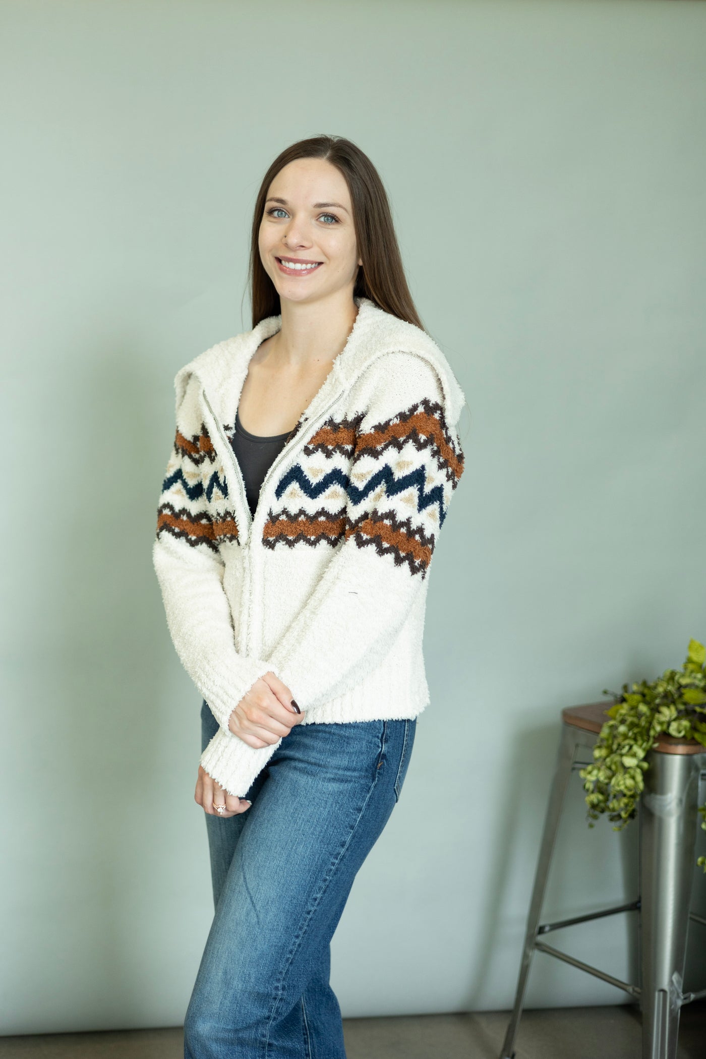 Cozy knitted jacket for women