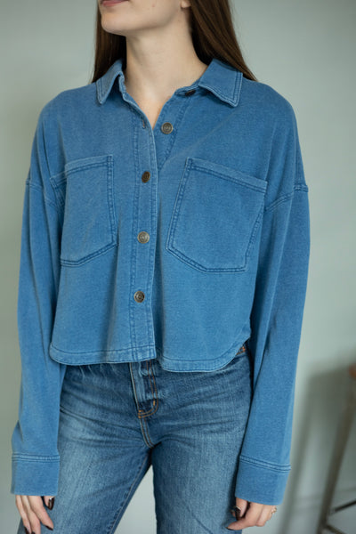 Cropped button up jacket