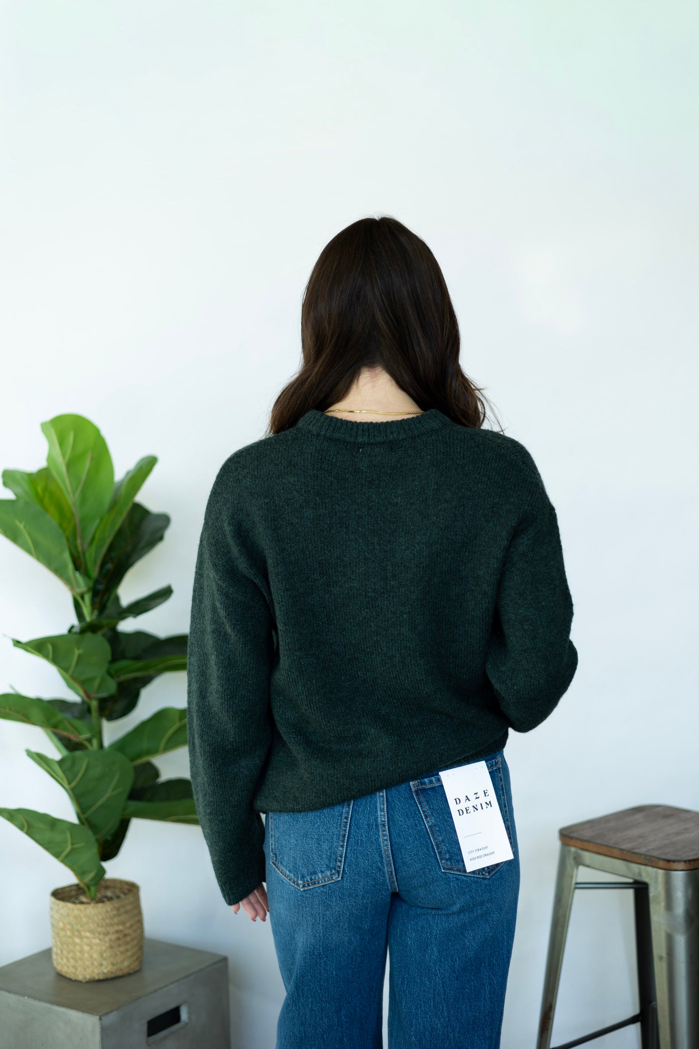 Oversized green sweater for women
