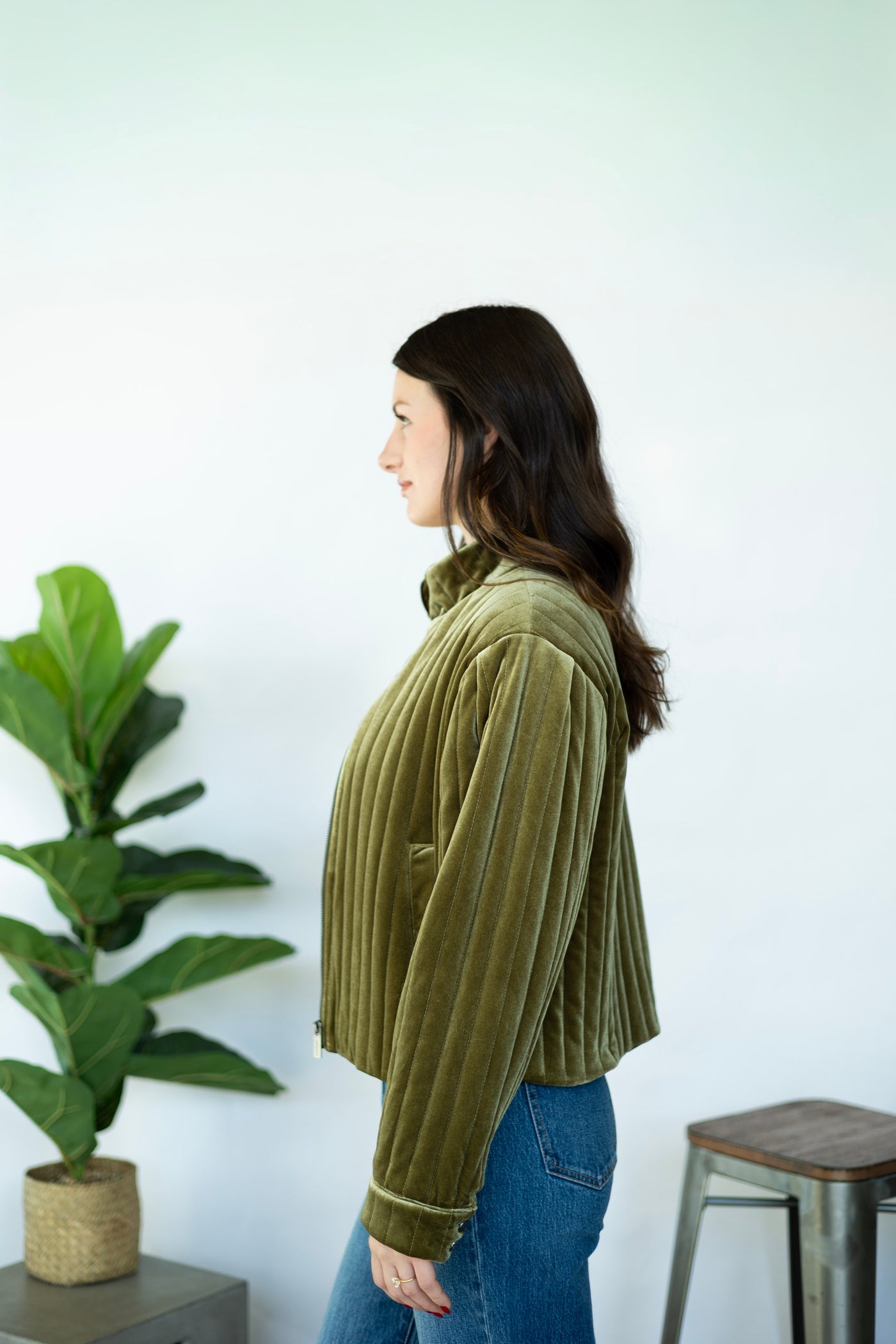 Velvet, quilted jacket