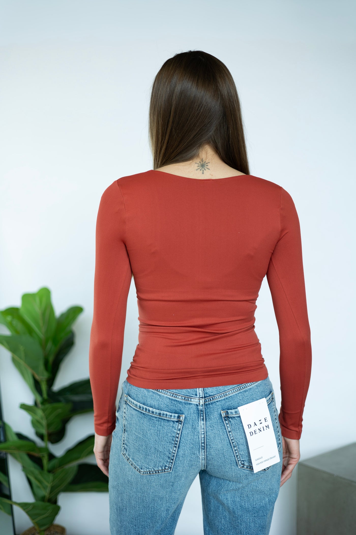 Clean Line Square Neck LS Top