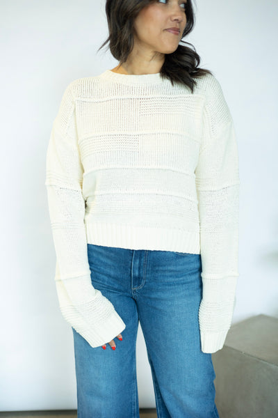 Cassi Textured Shadow Stripe Sweater