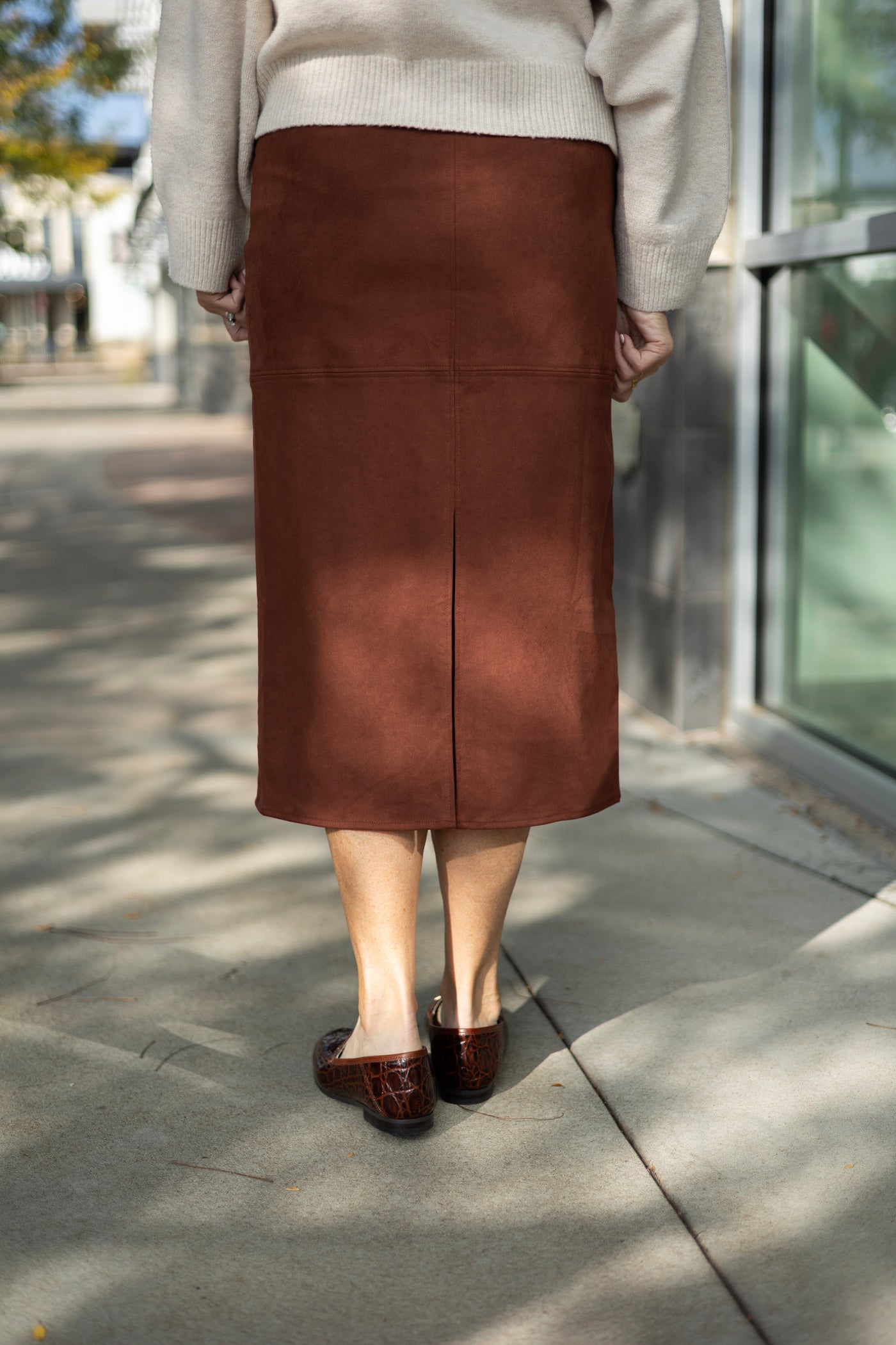 Lenny Suede Midi Skirt