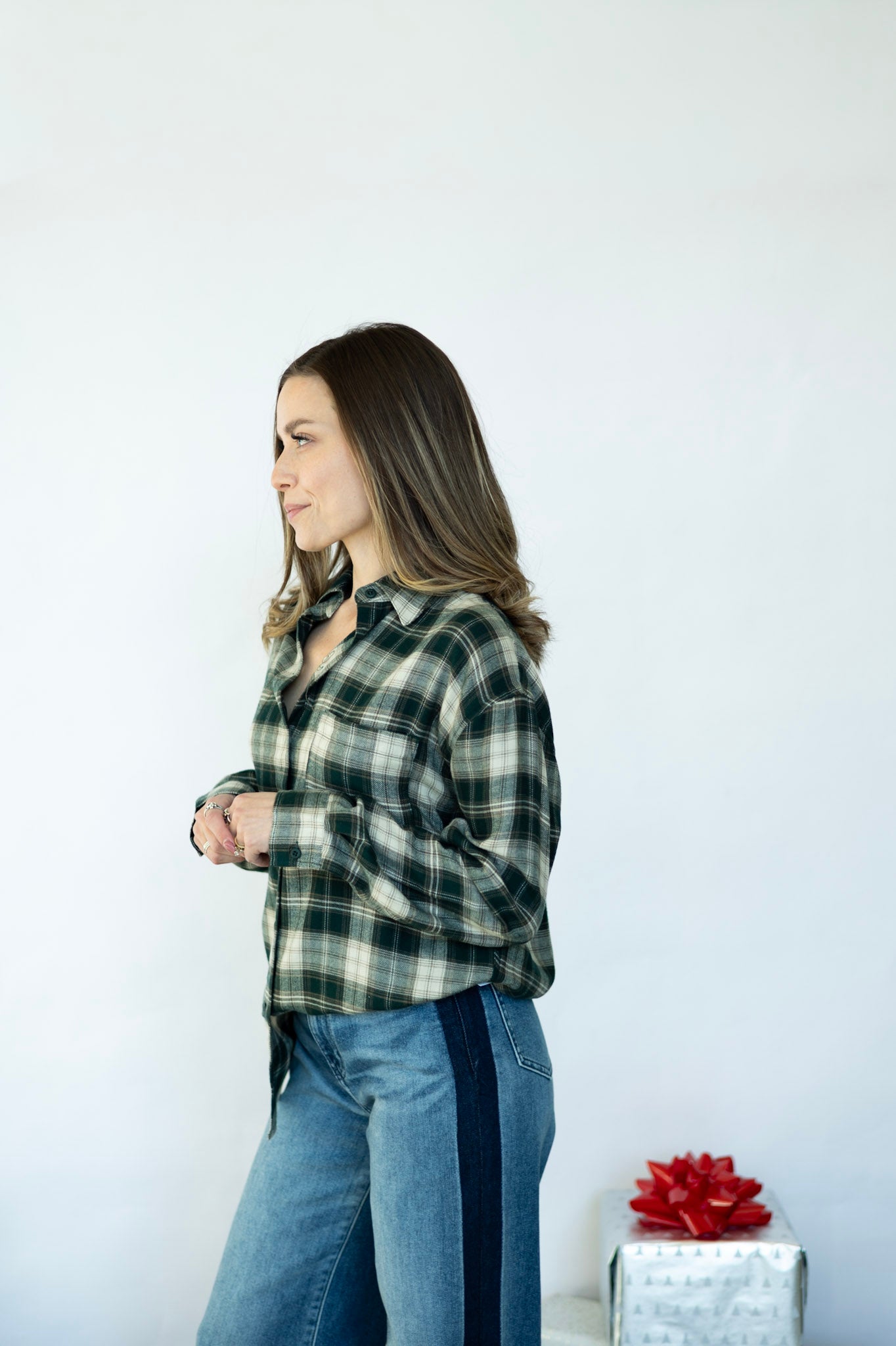 Women's green flannel