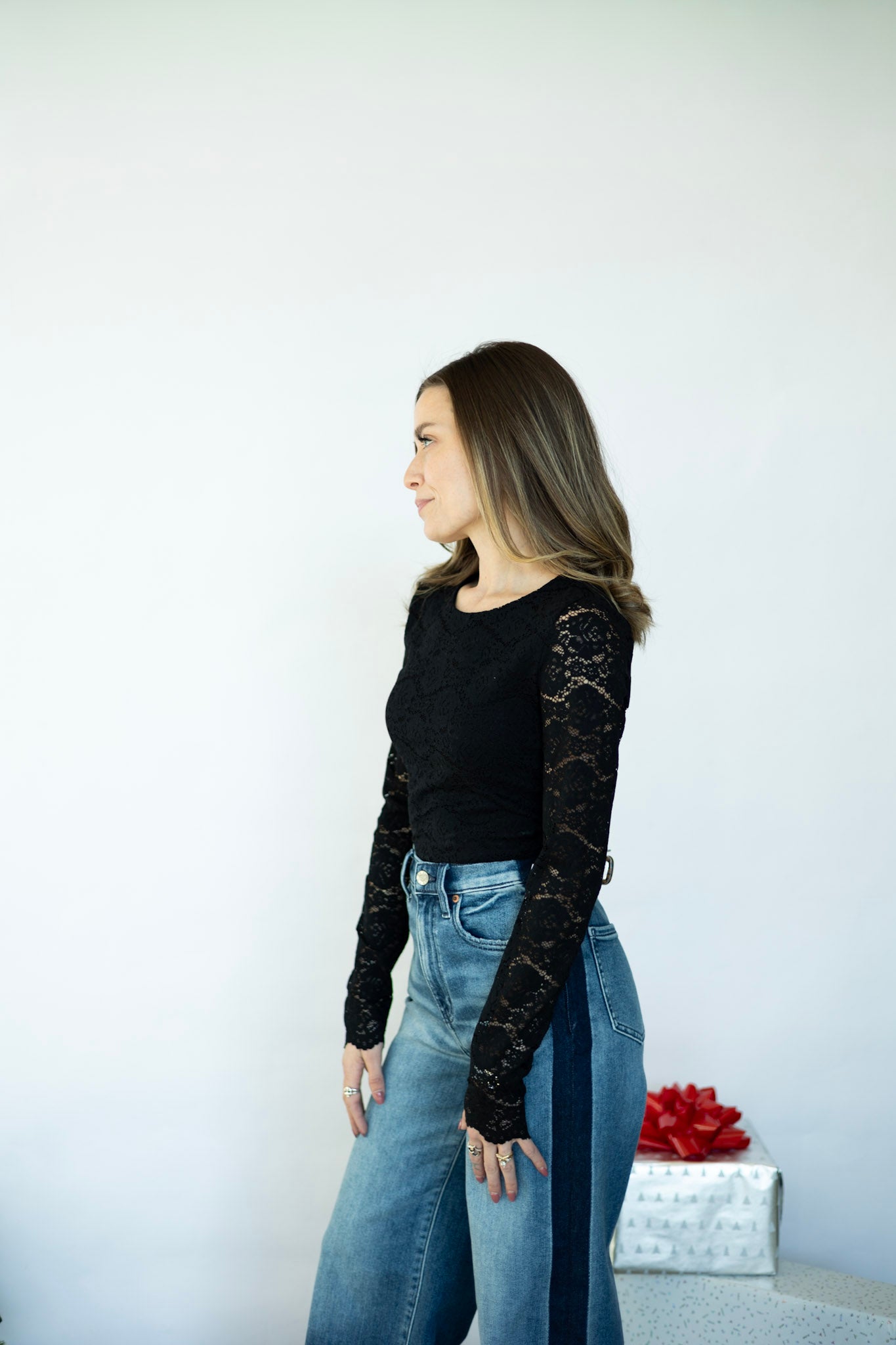 Lace long sleeve top